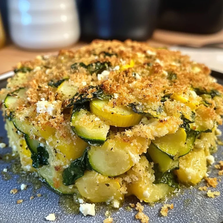 Baked Zucchini, Spinach, and Feta Casserole