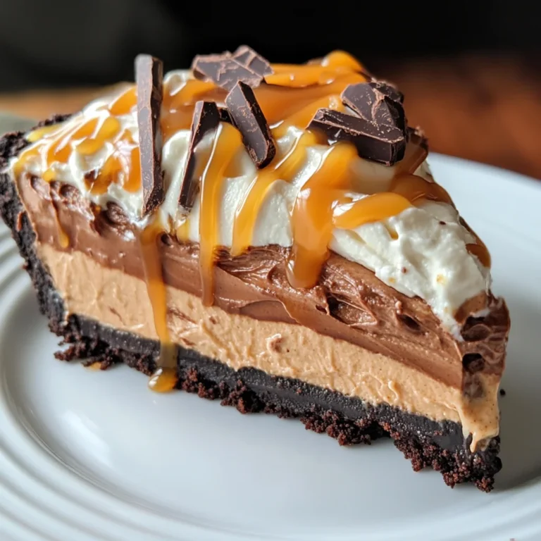 Chocolate Peanut Butter Caramel Mousse Pie