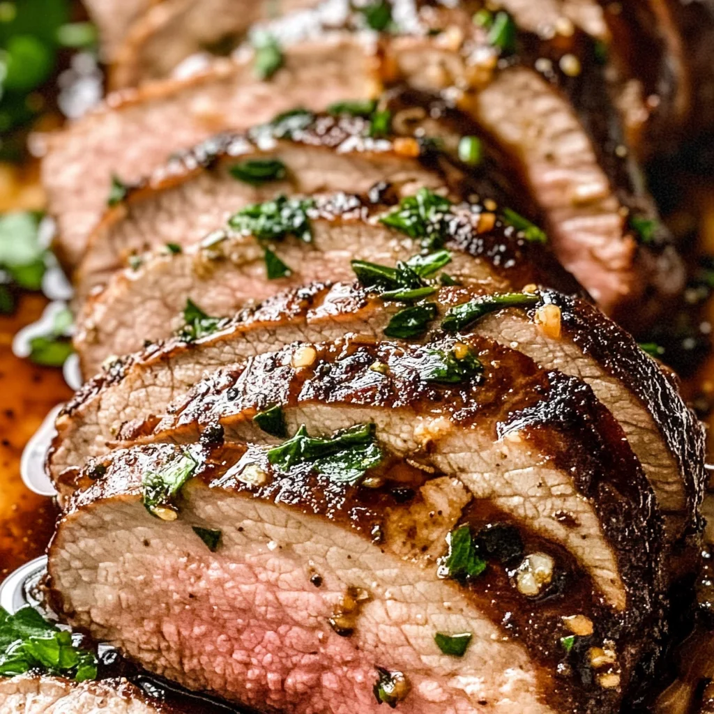 Garlic Balsamic Crusted beef Tenderloin