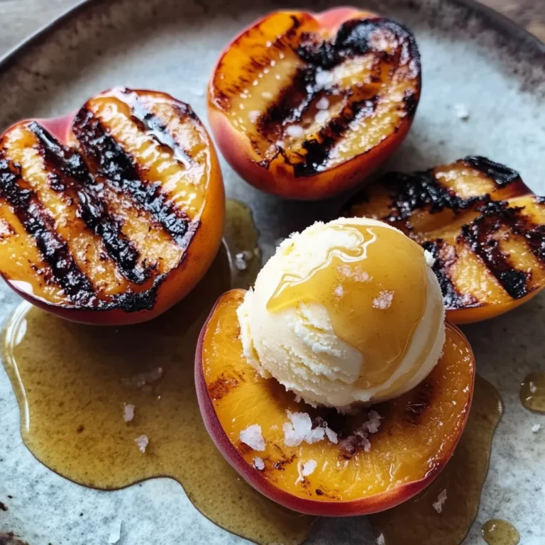 Grilled Peaches with Vanilla Ice Cream