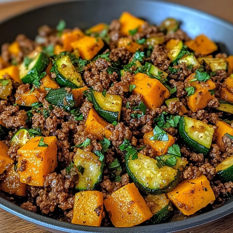 Ground Beef Zucchini Sweet Potato Skillet