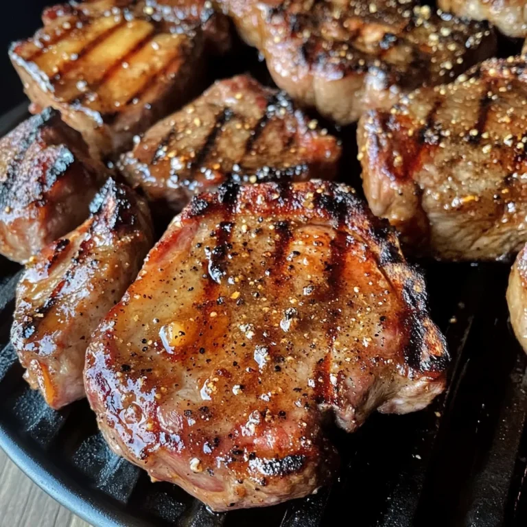 Juicy Grilled beef Chops with Spicy Peach Glaze
