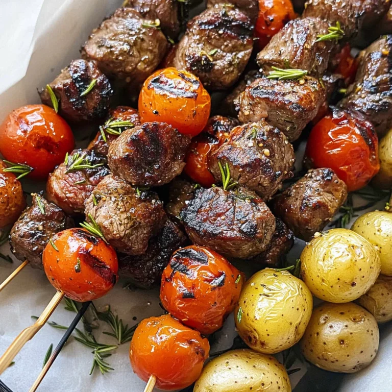 Rosemary Garlic Steak Kebabs