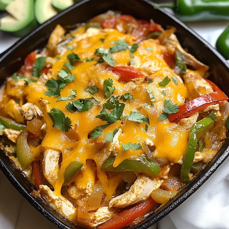 Chicken Fajitas Casserole (easy and cheesy!)