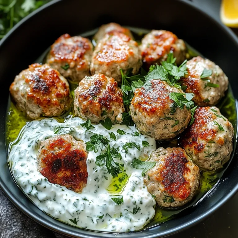 Greek Turkey Meatballs with Tzatziki Sauce 🥙🍖🥒