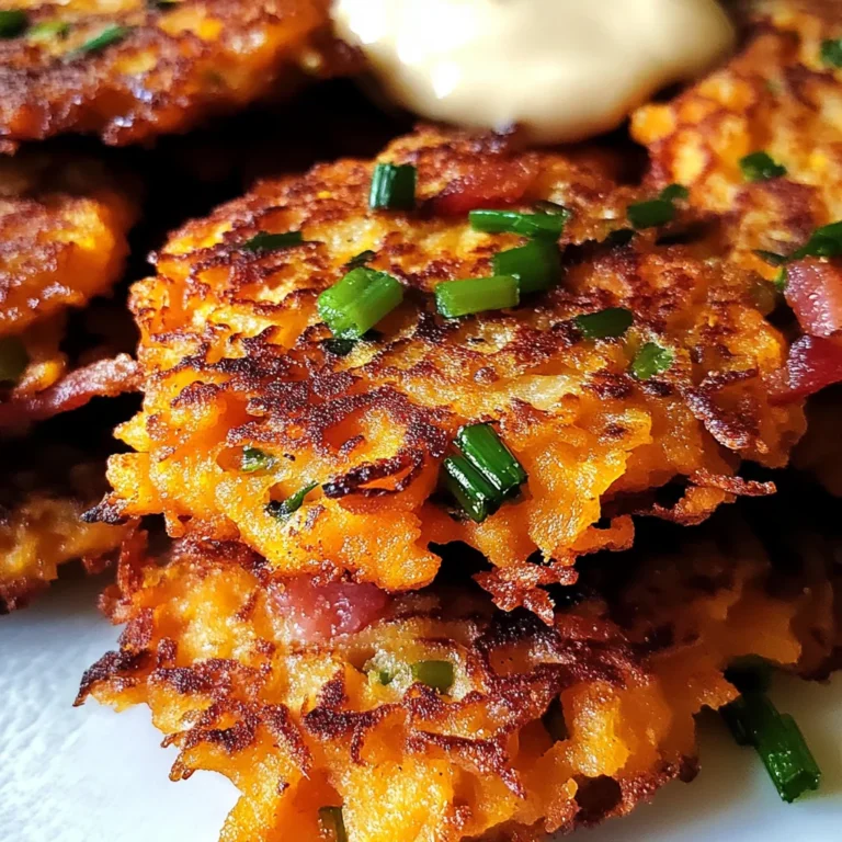 Sweet Potato Fritters with Turkey Bacon and Green Onions