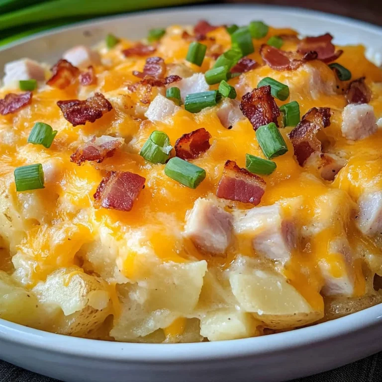 chicken ham & Turkey Bacon Cheesy Potatoes